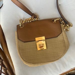 Michael Koran’s Rattan Crossbody, tan/Carmel